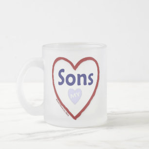 Love My Sons Frosted Glass Coffee Mug