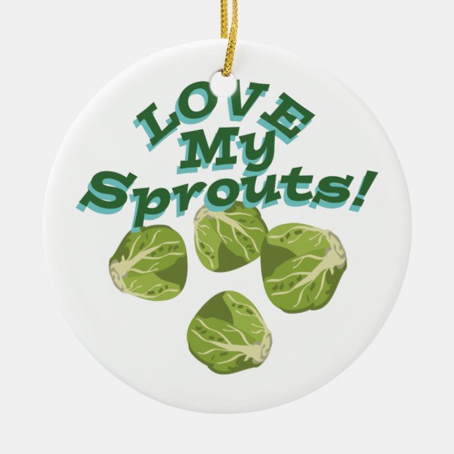 Love My Sprouts Ceramic Tree Decoration (Front)