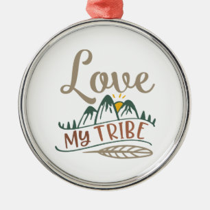 Love My Tribe. Birthday Tribe Artwork To Show Love Metal Tree Decoration