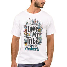 Love My Tribe Bohemian Teal Name Tshirt Custom