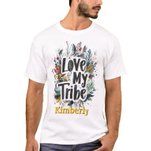 Love My Tribe Bohemian Yellow Name Tshirt Custom