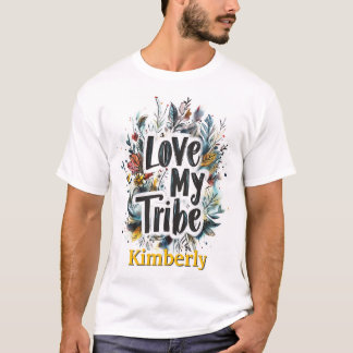 Love My Tribe Bohemian Yellow Name Tshirt Custom