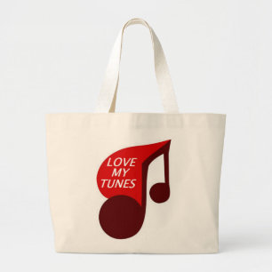 LOVE MY TUNES LARGE TOTE BAG