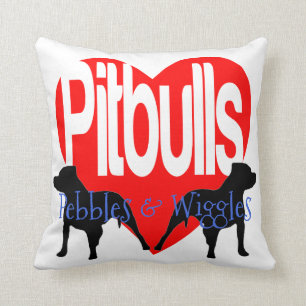 Love My Two Pitbull Dogs Personalised Pillow