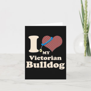 Love My Victorian Bulldog Heart Dog Owner Card