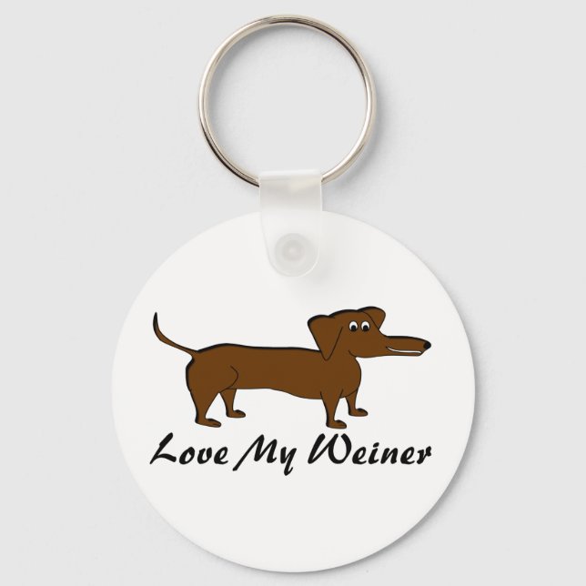 Love My Weiner Dog Products Key Ring (Front)
