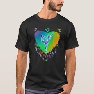 Love My Yoga Rainbow Coloured Stained Glass Patter T-Shirt