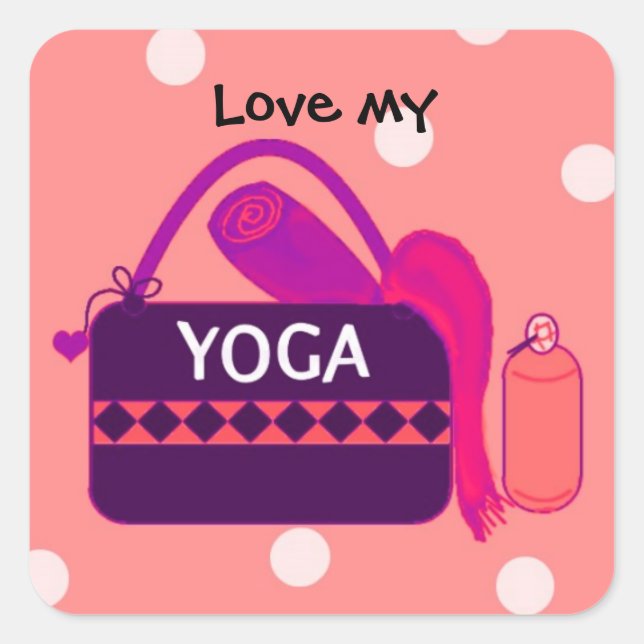 Love my Yoga Square Sticker (Front)