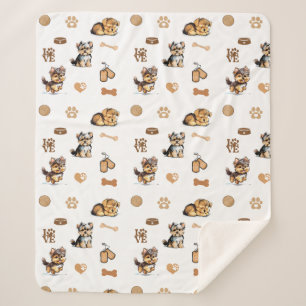 Love My Yorkie  Sherpa Blanket