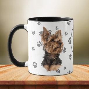 Love My Yorkie Terrier Dog Pawprint Mug