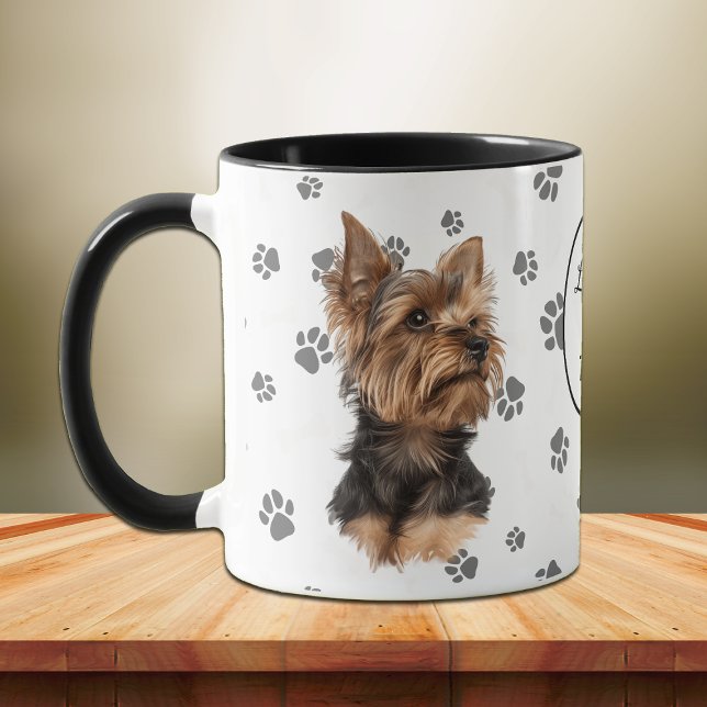 Love My Yorkie Terrier Dog Pawprint Mug (Creator Uploaded)