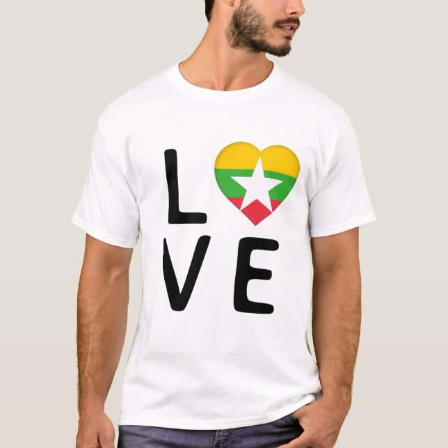 Love - Myanmar Flag T-Shirt (Front)