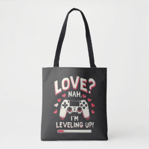 Love Nah I’m Levelling Up Gaming Valentine Day Tote Bag