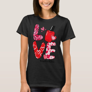 Love Nail Lish Heart Nail Tech Life Valentines  T-Shirt