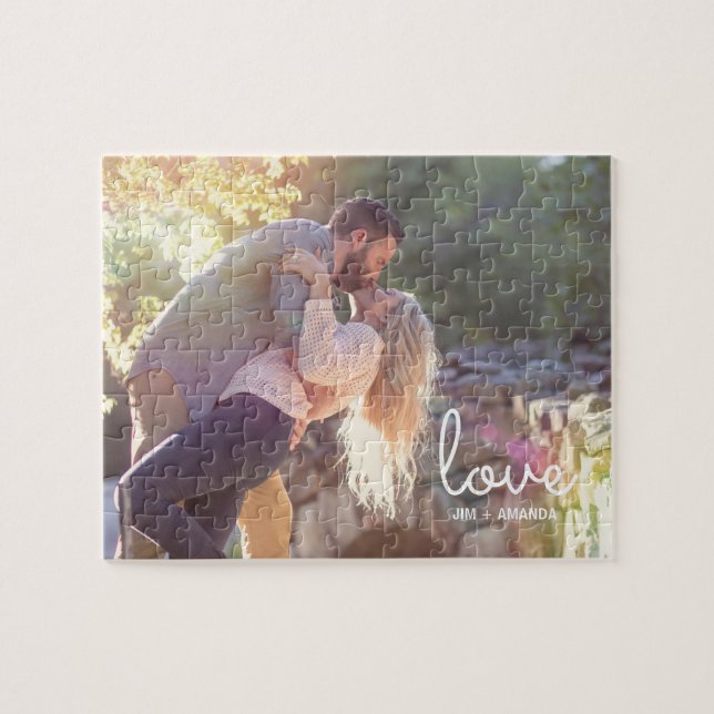 Love Names Engagement Photo Jigsaw Puzzle (Horizontal)