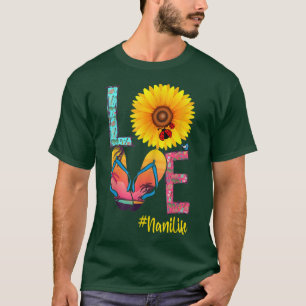Love Nani Life Flip Flops Hippie Sunflower Summer T-Shirt