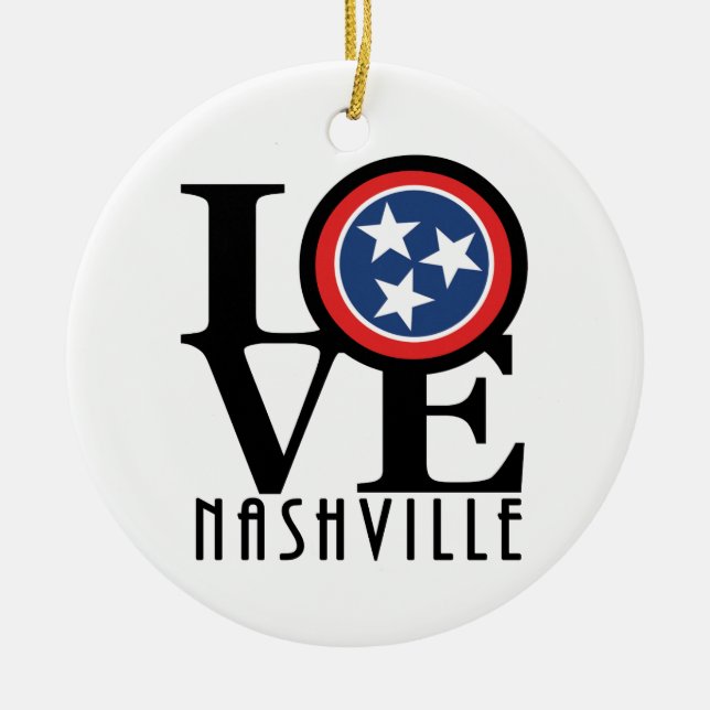 LOVE Nashville Ceramic Tree Decoration (Front)