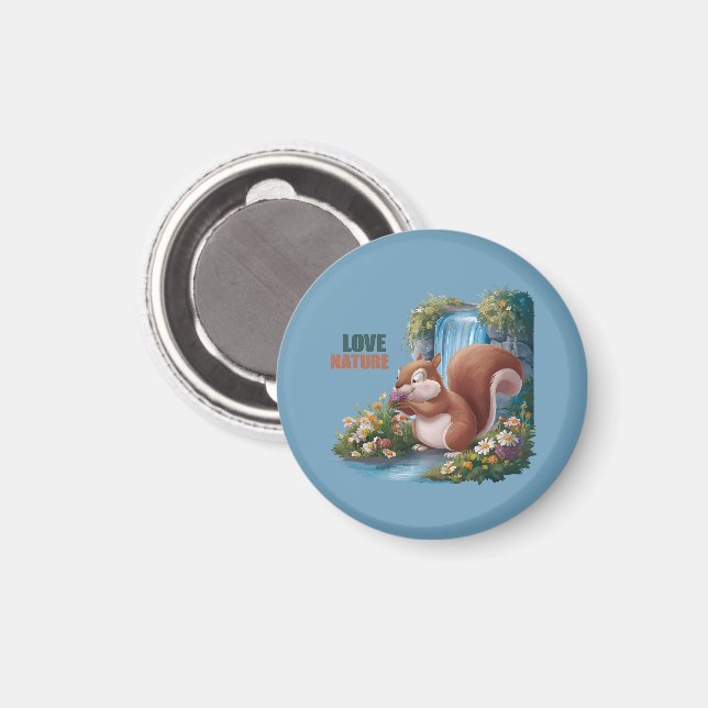 Love Nature Funny Squirrel Magnet (Front/Back)