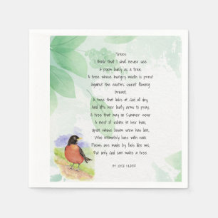 Love Nature Inspirational Poem Trees Kilmer Napkin