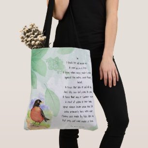Love Nature Inspirational Poem Trees Kilmer Tote Bag