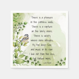 Love Nature Inspirational Quote Lord Byron  Napkin
