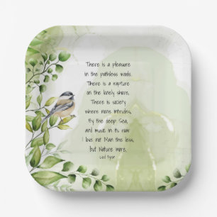 Love Nature Inspirational Quote Lord Byron  Paper Plate