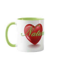 Love Nature white and green mug