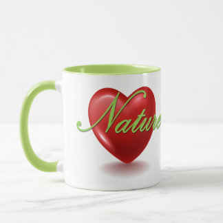 Love Nature white and green mug