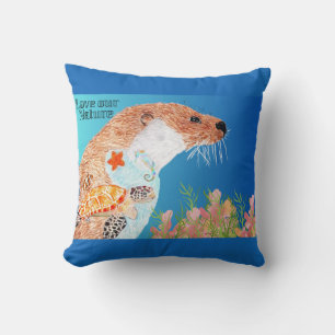 Love nature with Otters Cushion