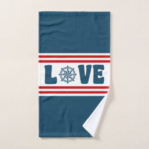 Love nautical design bath towel set