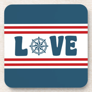 Love nautical design coaster