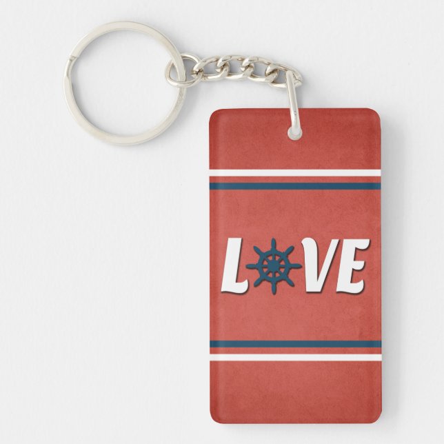 Love nautical design key ring (Front)