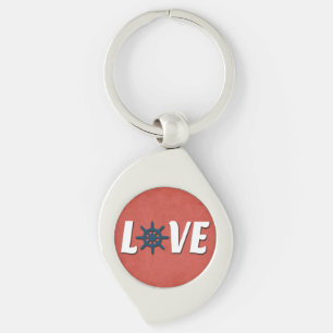 Love nautical design key ring