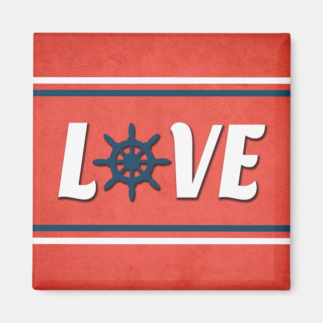 Love nautical design magnet (Front)