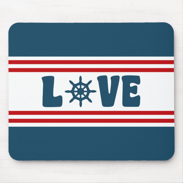 Love nautical design mouse mat (Front)