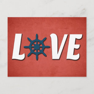 Love nautical design postcard