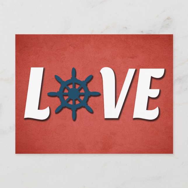 Love nautical design postcard (Front)
