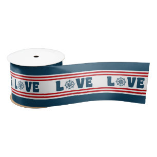 Love nautical design satin ribbon