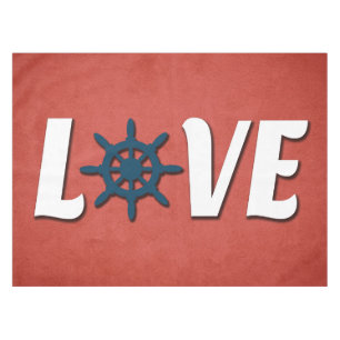 Love nautical design tablecloth