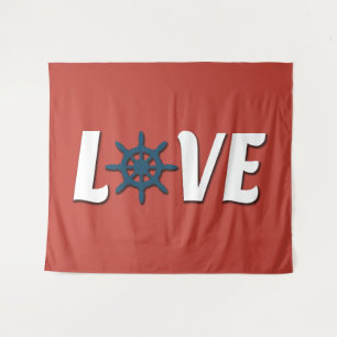 Love nautical design tapestry