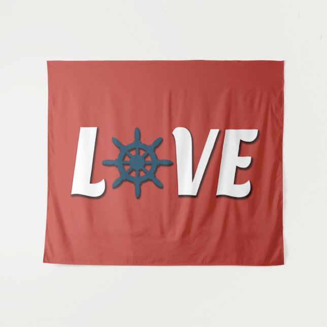 Love nautical design tapestry (Front (Horizontal))