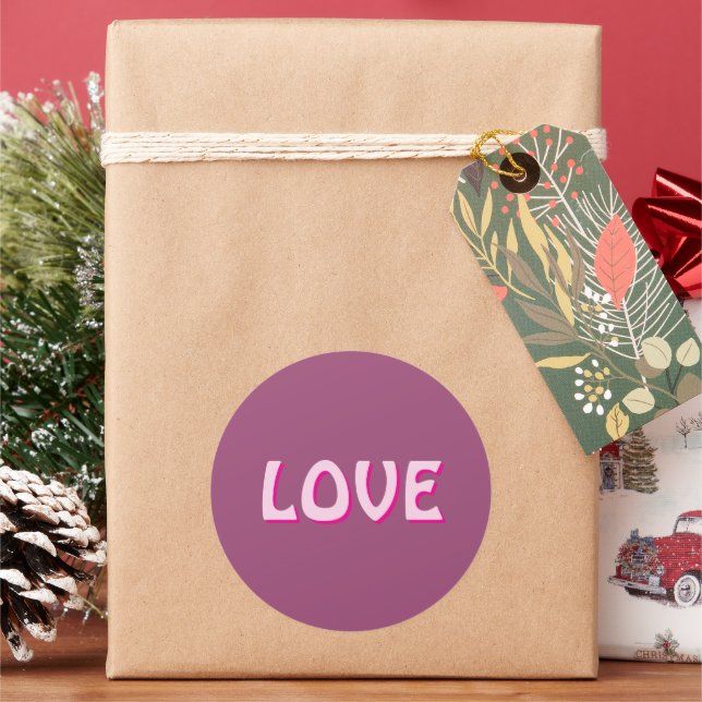 LOVE NECKLACE FOR GIFT WOMEN , GIRLFRIEND CLASSIC ROUND STICKER (Holiday)