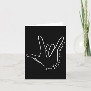 Love Need No Word Asl Autism Awareness Sped Teache Card
