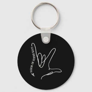Love Need No Word Asl Autism Awareness Sped Teache Key Ring