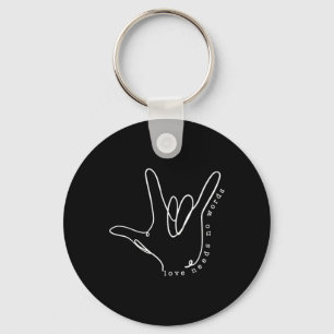 Love Need No Word ASL Autism Awareness SPED Teache Key Ring