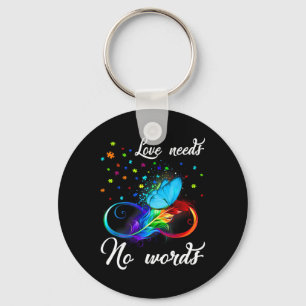 Love Needs No Words Autism Awareness Puzzle Butter Key Ring