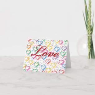 Love Neon Hearts Holiday Card