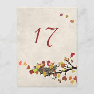 Love Nest  Wedding Table Number Card