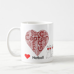 Love Netball Positions and Captain Coffee Mug