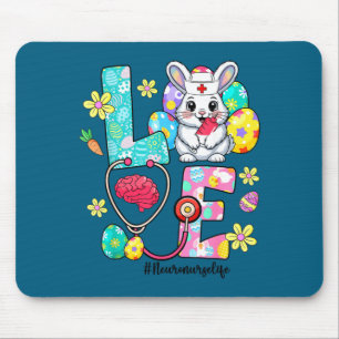 Love neuro nurse life bunny stethoscope easter mouse mat